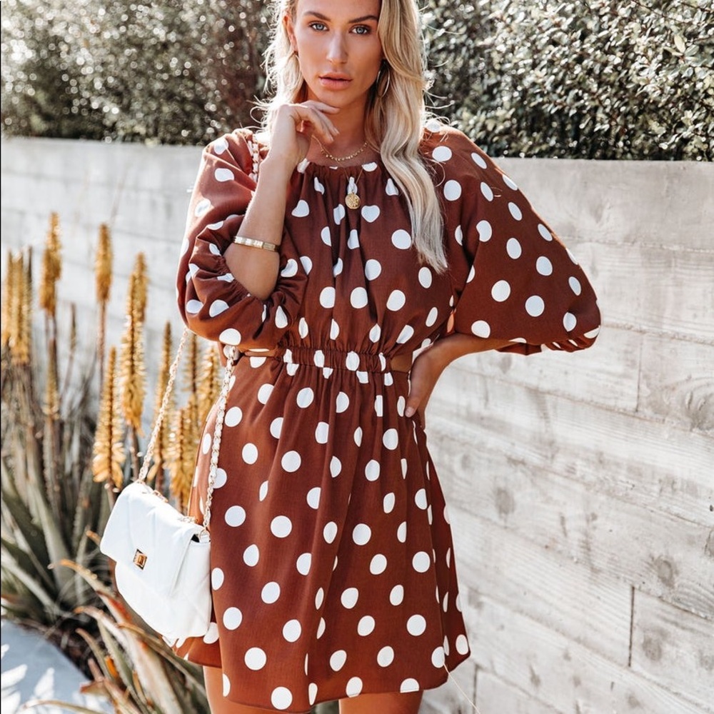 Sun’s Warmth Polka Dot Dress